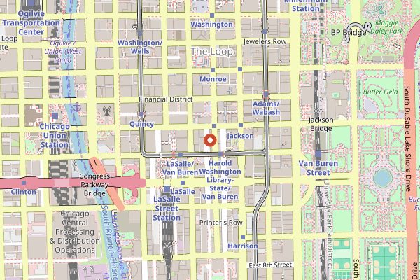 Map showing Intelligentsia Coffee (Monadnock) in Chicago