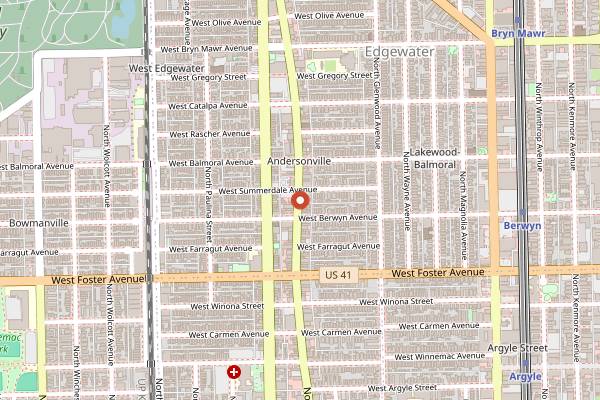 Map showing Kopi Cafe in Chicago