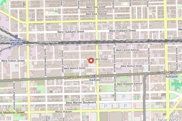 Map showing Metric Coffee in Chicago