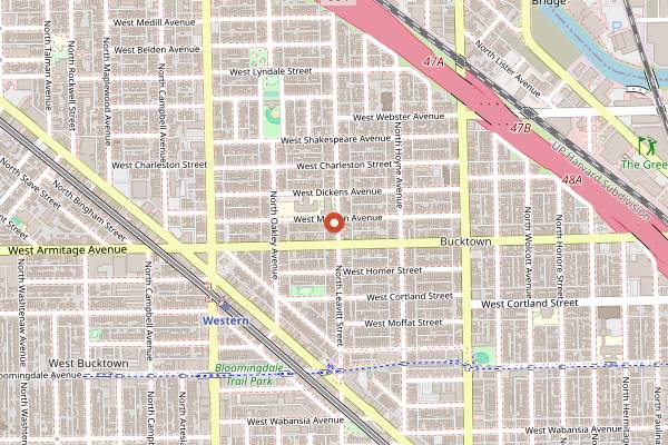 Map showing Red June Cafe in Chicago
