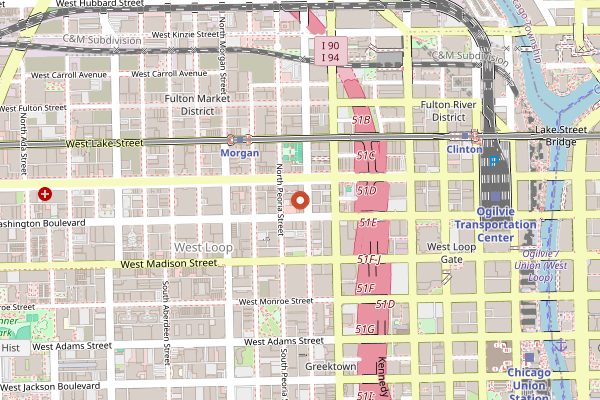 Map showing Sawada Coffee in Chicago
