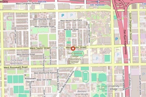 Map showing Al's Beef (Taylor Street) in Chicago