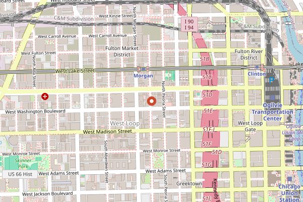 Map showing Bonci Chicago in Chicago