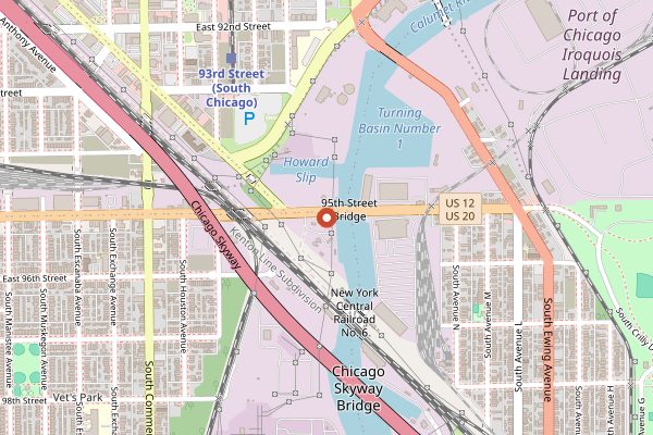 Map showing Calumet Fisheries in Chicago
