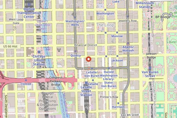 Map showing Ceres Cafe in Chicago