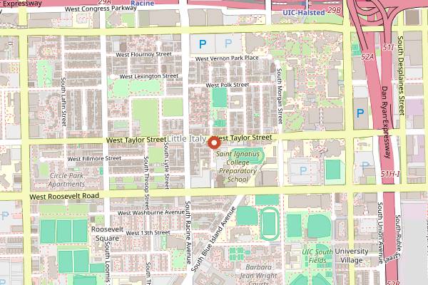 Map showing Chez Joel in Chicago