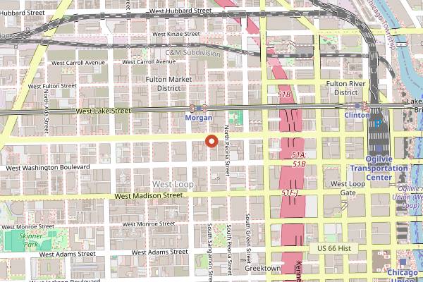 Map showing Formento's in Chicago