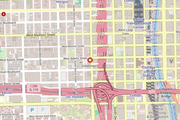 Map showing Greek Islands in Chicago