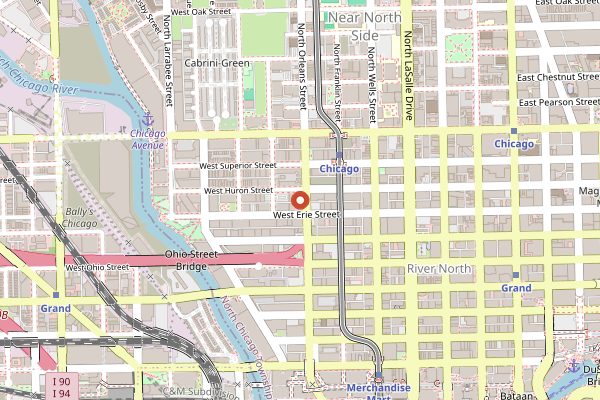 Map showing Mr. Beef on Orleans in Chicago