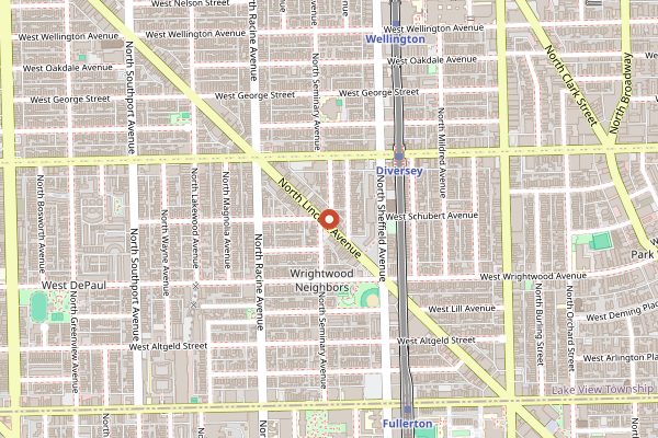 Map showing Pat's Pizza & Ristorante in Chicago