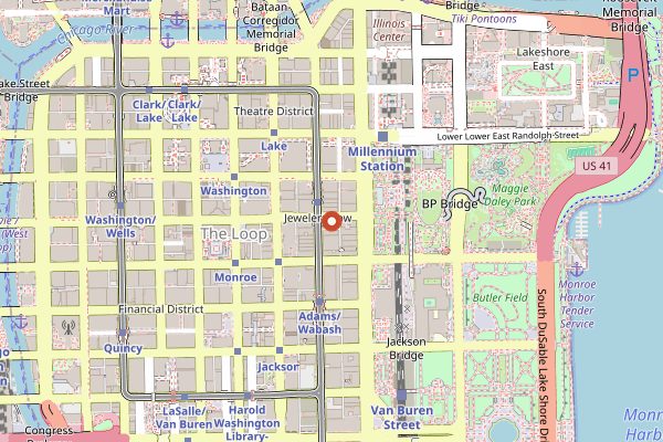 Map showing Pizano's Pizza & Pasta in Chicago