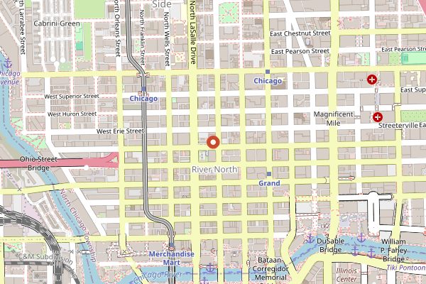 Map showing Portillo's Hot Dogs in Chicago