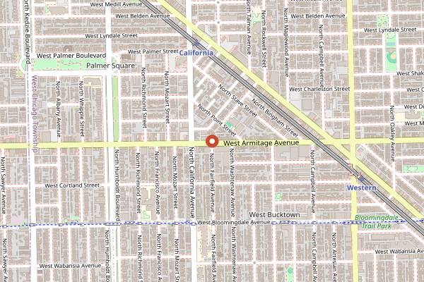 Map showing Table, Donkey and Stick in Chicago