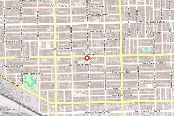 Map showing Tryzub Ukrainian Kitchen in Chicago