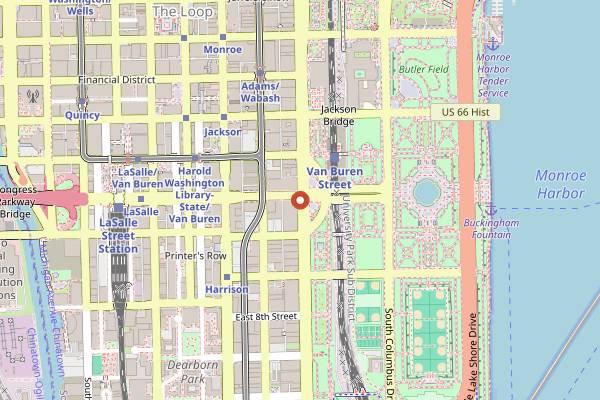 Map showing Kendall College Adult Culinary Classes in Chicago