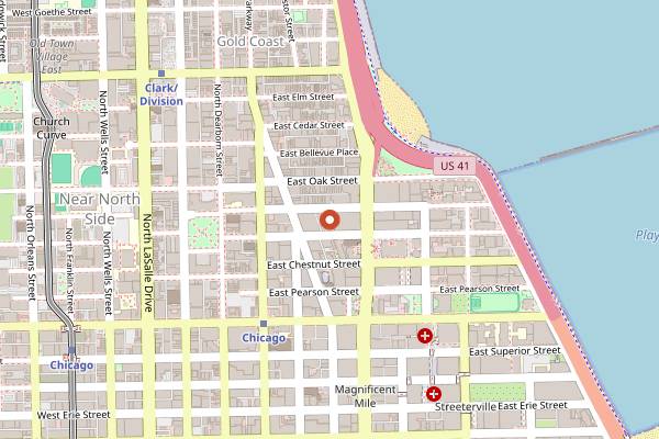 Map showing Sur La Table Chicago Cooking Classes in Chicago
