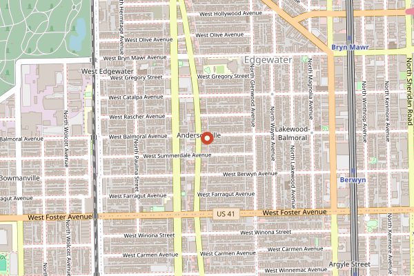 Map showing Defloured Bakery in Chicago