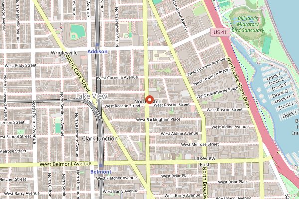 Map showing The Chicago Diner in Chicago