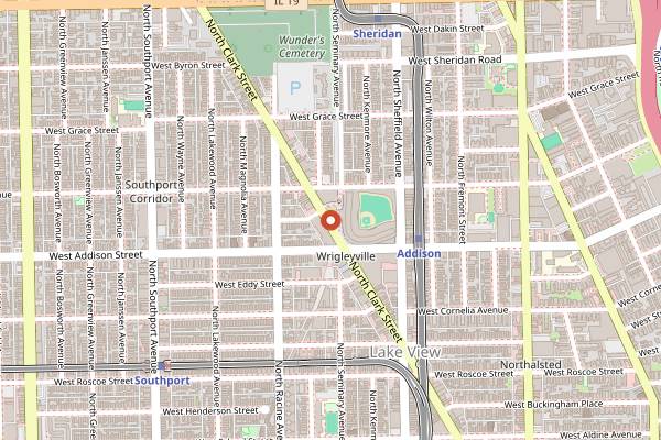 Map showing Christkindlmarket Wrigleyville at Gallagher Way in Chicago