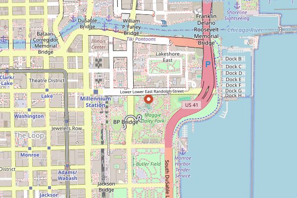 Map showing Taste of Chicago in Chicago