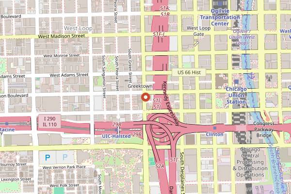 Map showing Taste of Greektown in Chicago