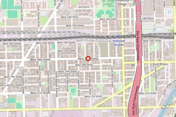 Map showing Walk Chicago Tours in Chicago
