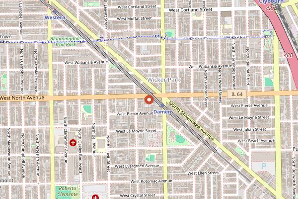 Map showing Chop Shop in Chicago