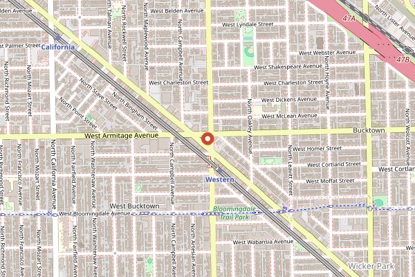Map showing Margie's Candies in Chicago