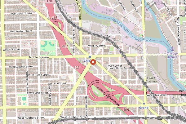 Map showing Matchbox (late drinks) in Chicago