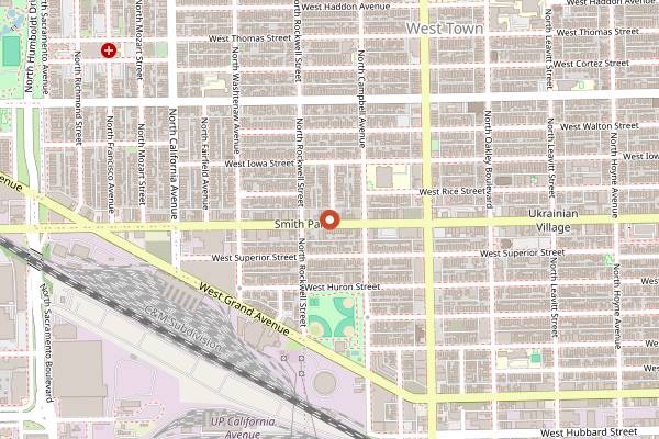 Map showing The Beetle Bar and Grill in Chicago