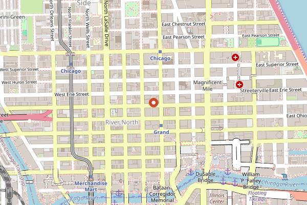 Map showing Redhead Piano Bar in Chicago