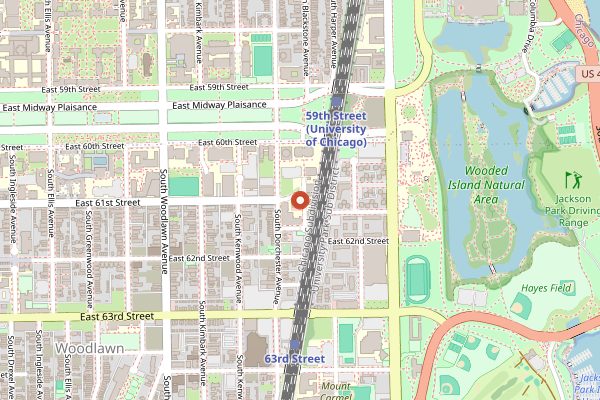 Map showing 61st Street Farmers Market in Chicago