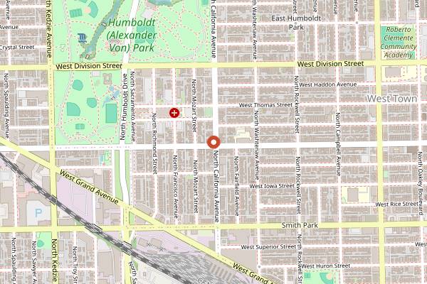 Map showing The California Clipper in Chicago