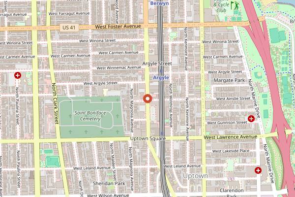 Map showing Charlie's Chicago in Chicago