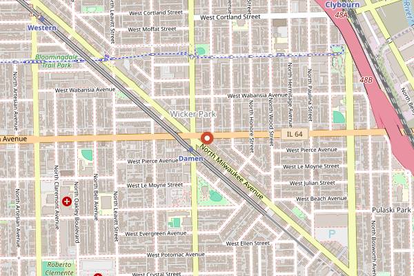 Map showing Dorian's Through the Record Shop in Chicago