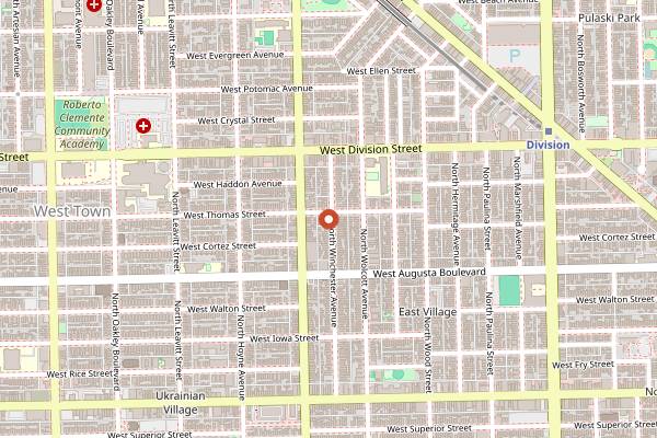 Map showing Innertown Pub in Chicago