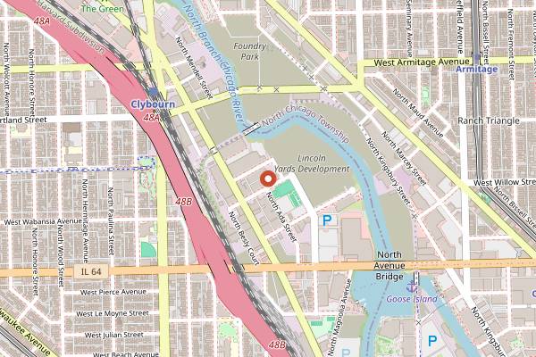 Map showing The Hideout in Chicago