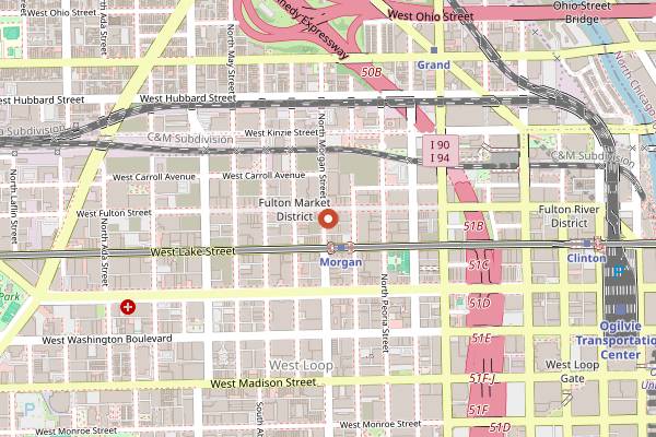 Map showing The Office in Chicago