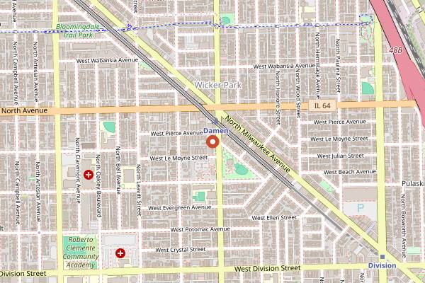 Map showing The Violet Hour in Chicago