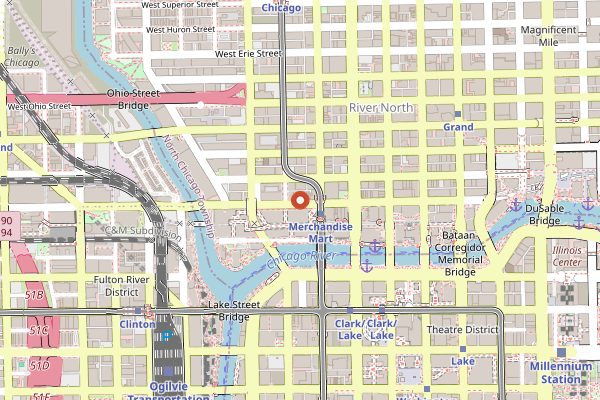 Map showing Bavette's Bar & Boeuf in Chicago