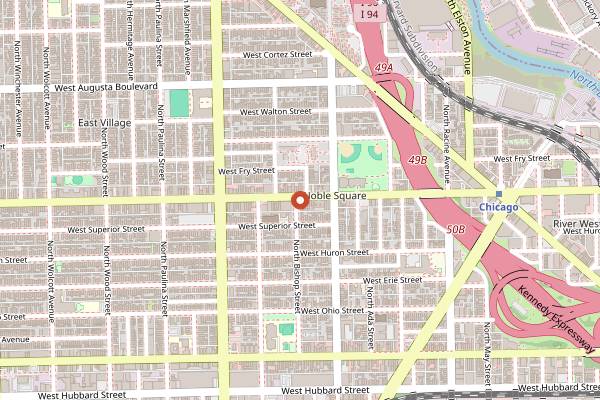 Map showing Cafe Central in Chicago