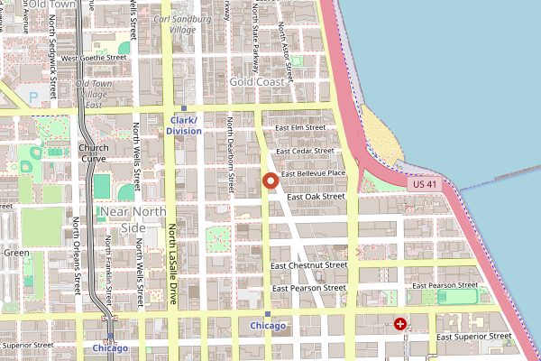 Map showing Gibsons Bar & Steakhouse in Chicago