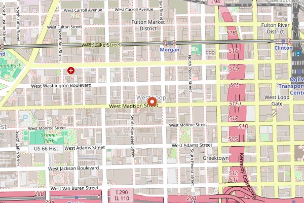 Map showing Monteverde in Chicago