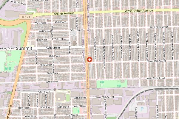 Map showing Beefy's in Chicago