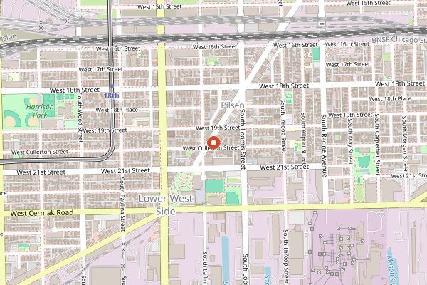 Map showing El Milagro Tortilleria in Chicago