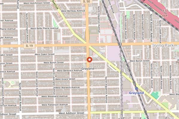 Map showing Jeff's Red Hots in Chicago