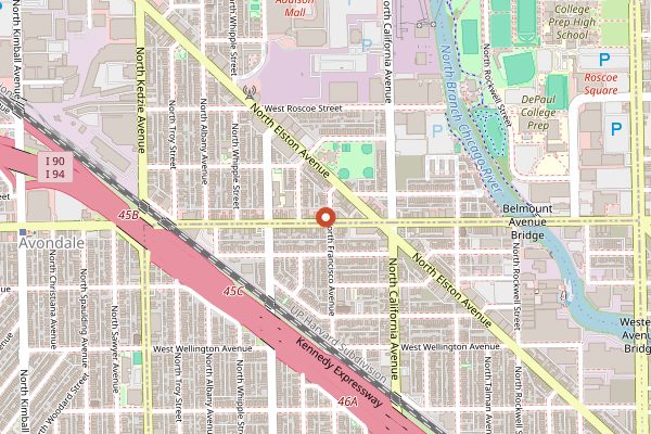 Map showing Kuma's Corner (counter) in Chicago