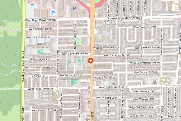Map showing Plush Pup in Chicago