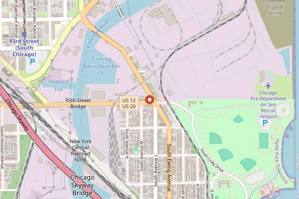 Map showing Skyway Doghouse in Chicago