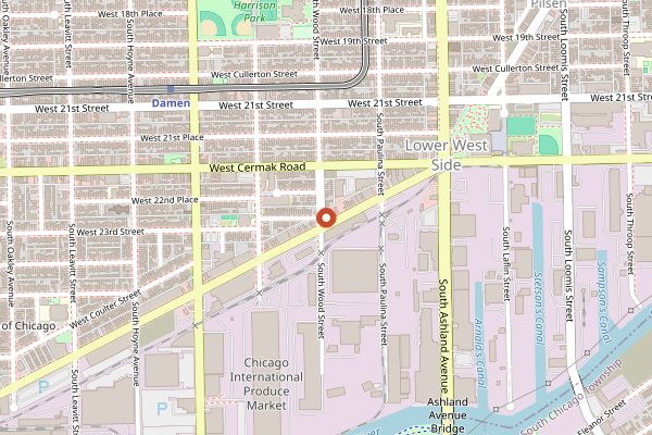 Map showing Tamale Spaceship in Chicago